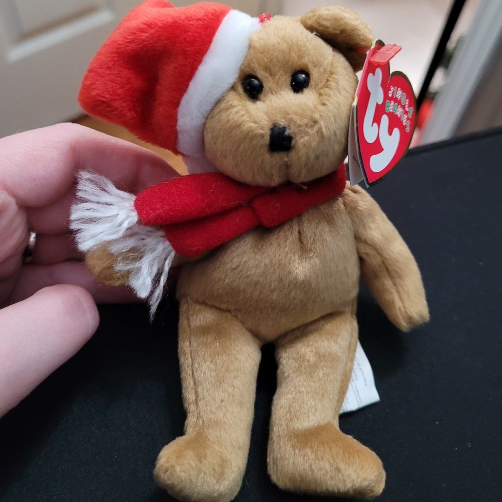y 1997 Holiday/Christmas Teddy by ty Jingle Beanies - 5 1/2 inch Tall - Collecti